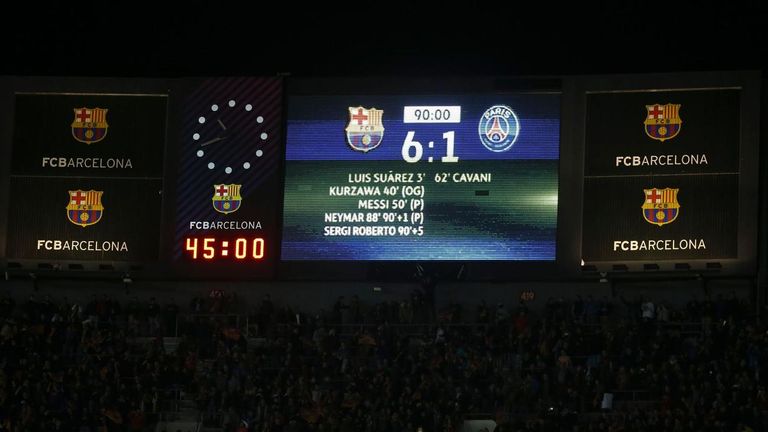 سقوط 6-1 التاريخي لباريس ضد برشلونة