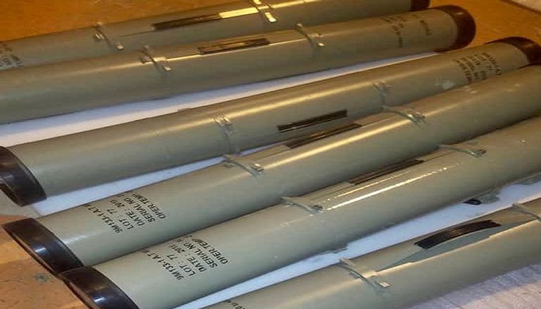 جانب من شحنة الصواريخ التي ضبطتها السلطات اليمنية