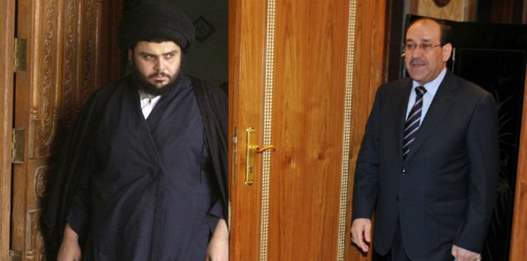 المالكي-والصدر مقتدى الصدر ونوري المالكي