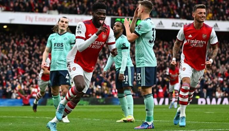 من مباراة أرسنال وليستر سيتي في الدوري الإنجليزي