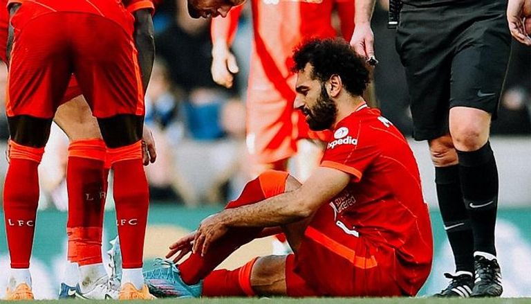 إصابة محمد صلاح نجم ليفربول ضد برايتون