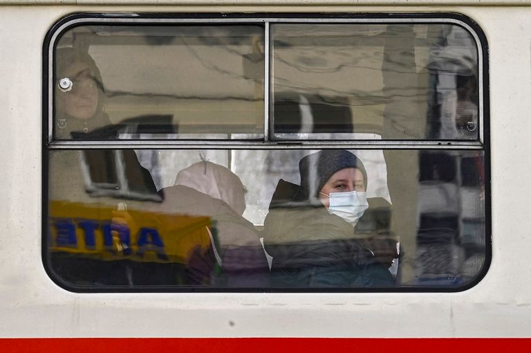A Ukrainian passenger on the Kiev tram line (8K)