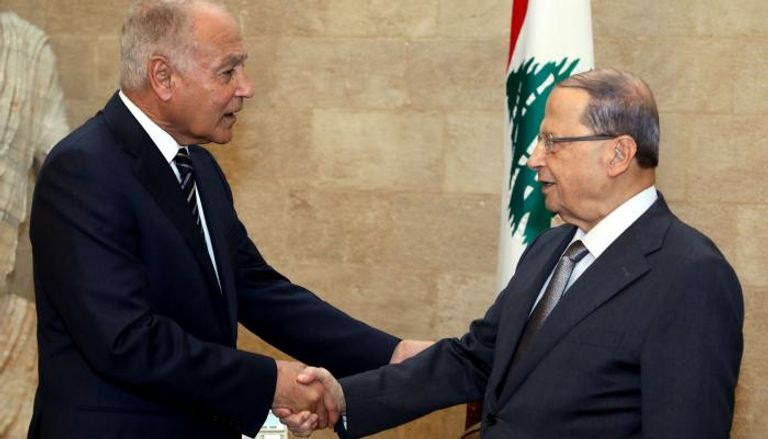 أبو الغيط خلال لقائه الرئيس اللبناني