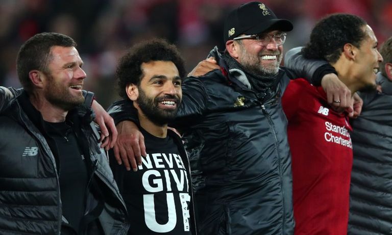 صلاح مع يورجن كلوب محمد صلاح نجم ليفربول