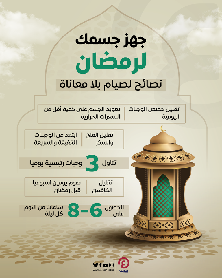جهز جسمك لرمضان.. نصائح لصيام بلا معاناة