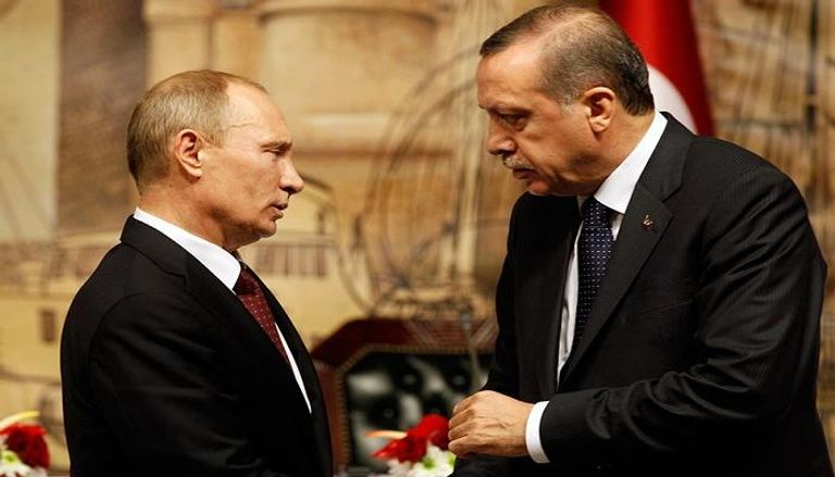 الرئيسان الروسي فلاديمير بوتين والتركي رجب طيب أردوغان في لقاء سابق