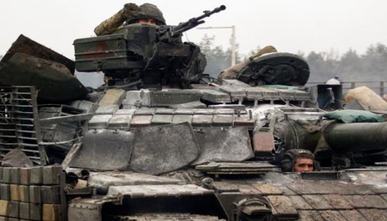 دبابة أوكرانية في ساحة القتال 