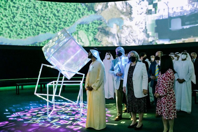الشيخ محمد بن راشد آل مكتوم يستقبل حاكم عام كندا في إكسبو 2020 دبي