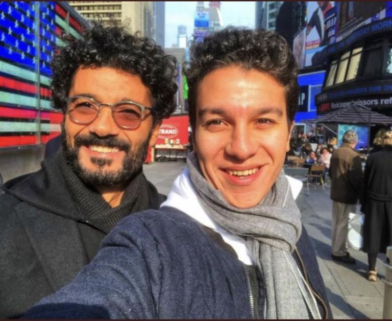 وفاء عامر وابنها عمر فوزي