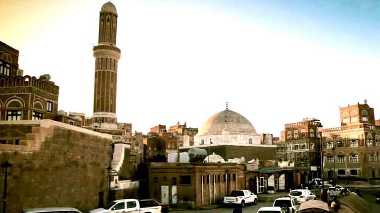 One of the mosques in Sanaa with its ancient architectural style - archive