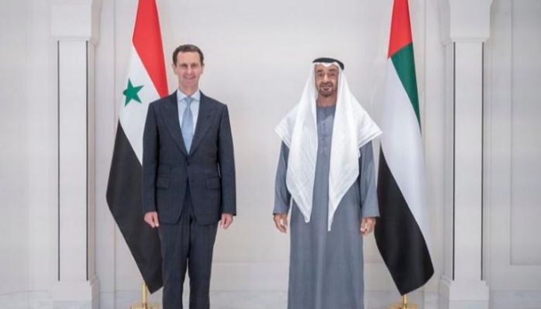 الشيخ محمد بن زايد والرئيس السوري بشار الأسد