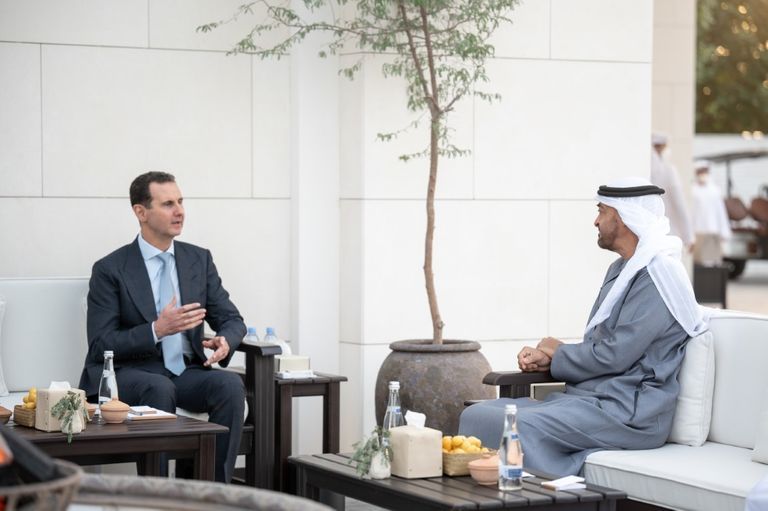 Sheikh Mohammed bin Zayed and Syrian President Bashar al-Assad