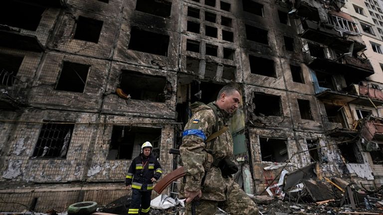 Buildings exposed to Russian bombing