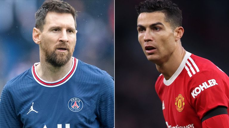 كريستيانو رونالدو وليونيل ميسي روبرتو مانشيني مدرب منتخب إيطاليا