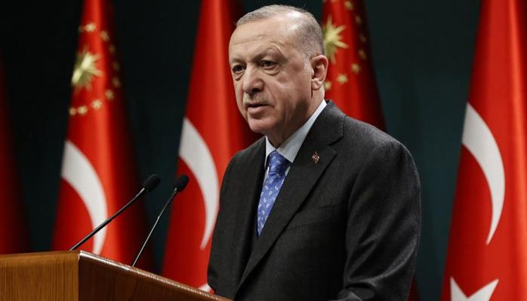 أردوغان خلال إلقاء الكلمة