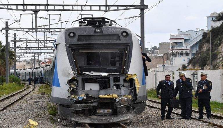 حادث تصادم قطارين في تونس