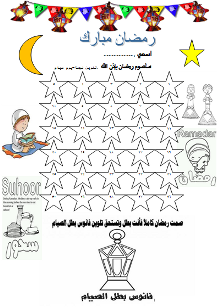 Ramadan fasting schedule for children.