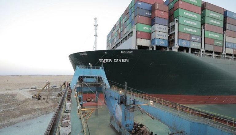 The Evergiven ship in the Suez Canal