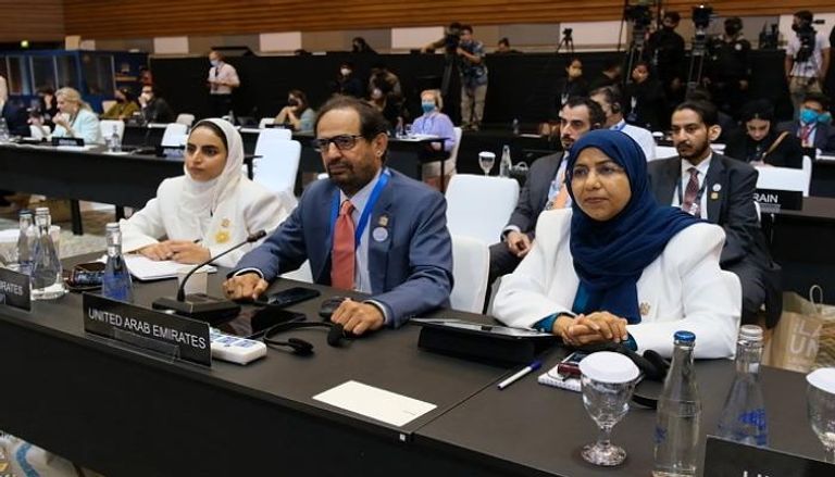 الدكتور علي النعيمي خلال المشاركة في الاجتماع