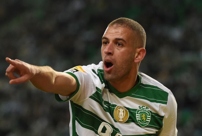 إسلام سليماني مهاجم منتخب الجزائر وفريق سبورتنج لشبونة منتخب الجزائر