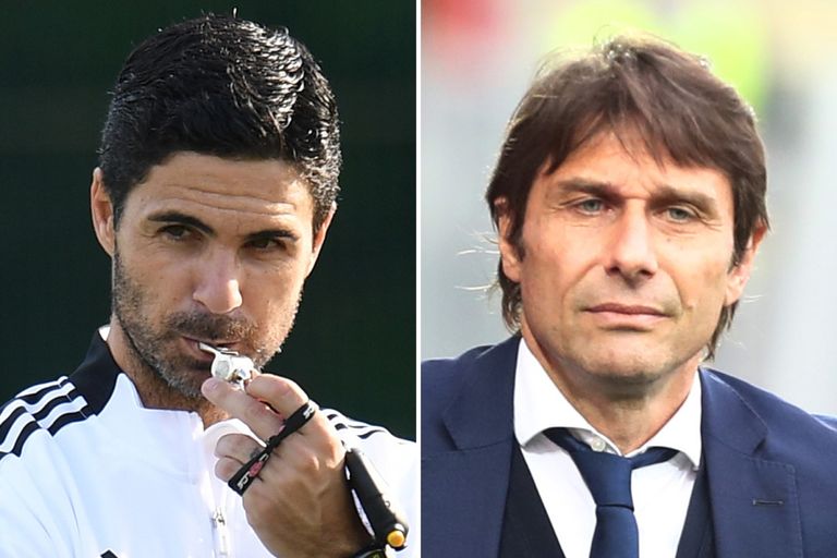 مايكل أرتيتا وأنطونيو كونتي بيب جوارديولا ويورجن كلوب