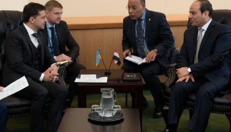 لقاء سابق بين الرئيسين المصري والأوكراني