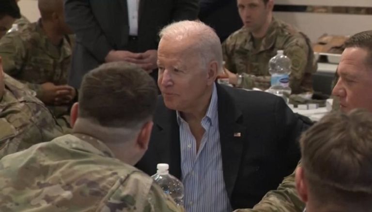 بايدن خلال لقاء القوات الأمريكية في بولندا
