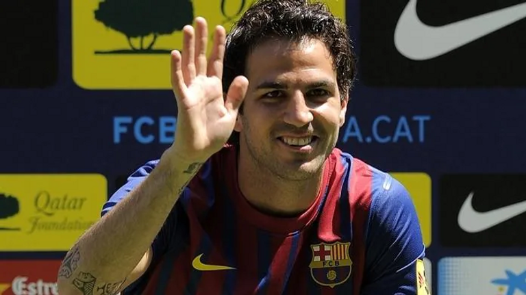 سيسك فابريجاس لاعب برشلونة السابق بيب جوارديولا مدرب مانشستر سيتي