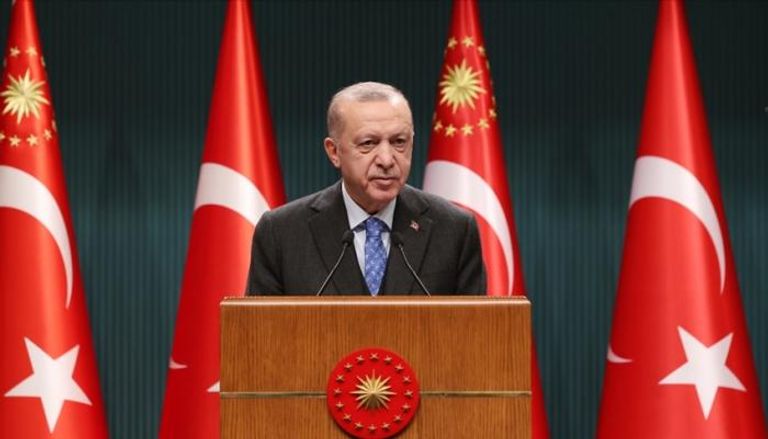 الرئيس التركي خلال المؤتمر الصحفي