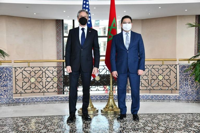 ناصر بوريطة خلال استقباله لأنتوني بلينكن