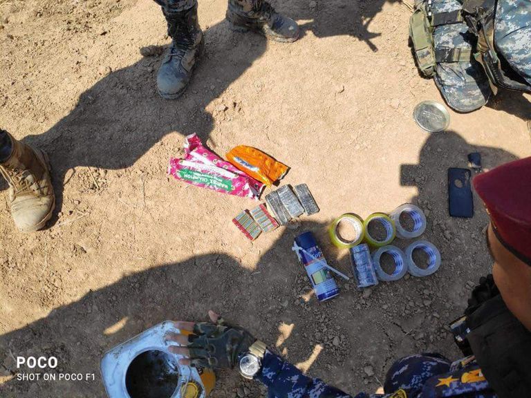 قوة من الشرطة الاتحادية عند وكر لداعش جنوب كركوك