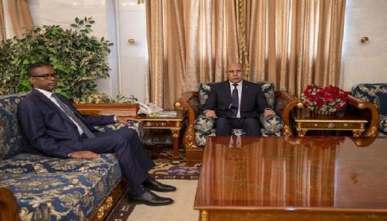 جانب من لقاء الرئيس الموريتاني ورئيس الوزراء المكلف