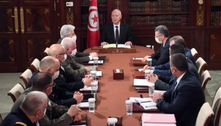 جانب من اجتماع مجلس الأمن القومي التونسي