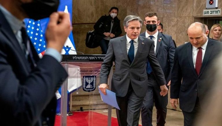 وزير الخارجية الأمريكي خلال لقاء رئيس وزراء إسرائيل- أرشيفية