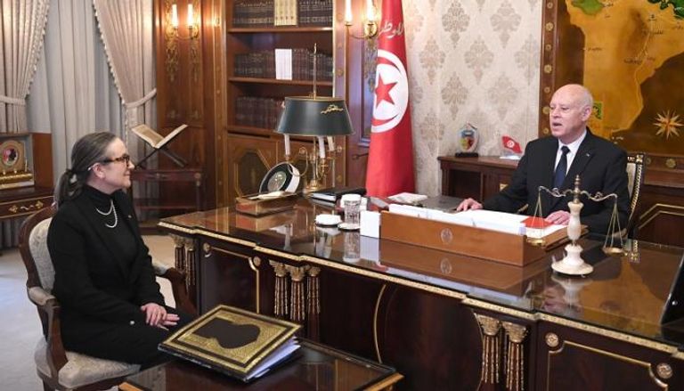 قيس سعيد ورئيسة الحكومة التونسية الجديدة