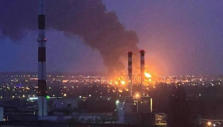 حريق بمستودع للنفط في بيلغورود الروسية جراء ضربة أوكرانية