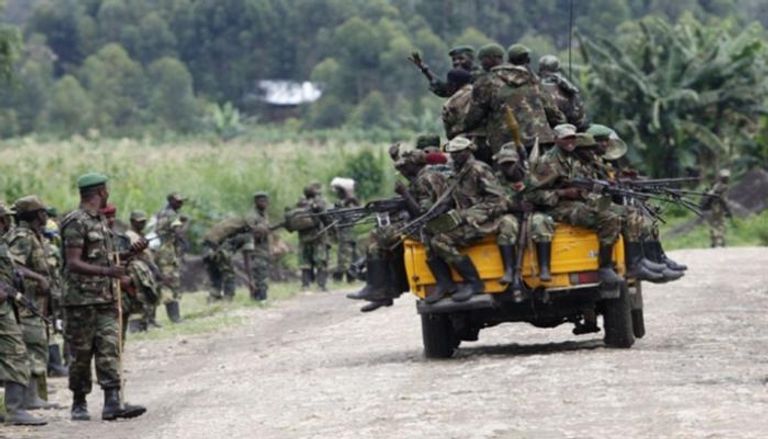 قوات تابعة لجماعة إم23 المتمردة بالكونغو