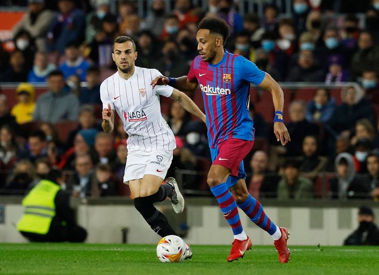 مباراة برشلونة وإشبيلية في الدوري الإسباني هدف فوز برشلونة على إشبيلية