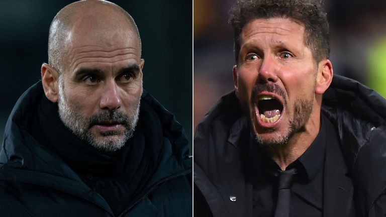 دييجو سيميوني وبيب جوارديولا فريق مانشستر سيتي