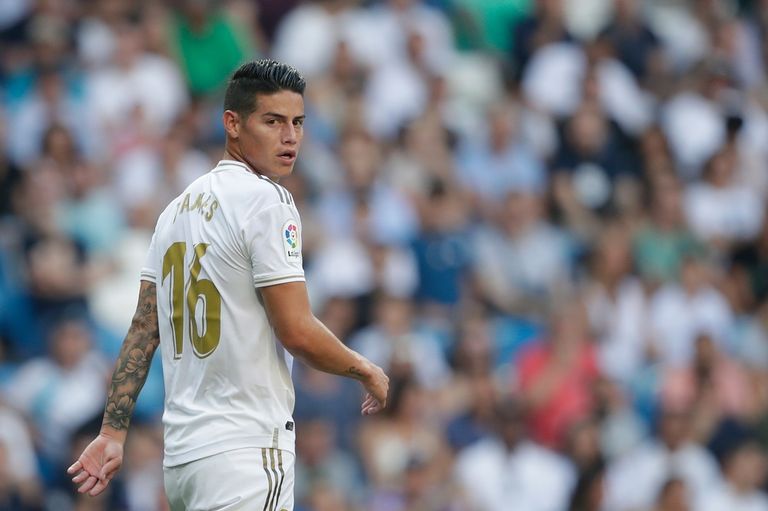 جيمس رودريجيز نجم ريال مدريد السابق جاريث بيل وإيدين هازارد في ريال مدريد