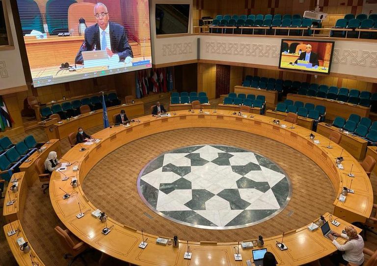 جانب من المؤتمر الصحفي الافتراضي للمكتب الإقليمي بمنظمة الصحة العالمية