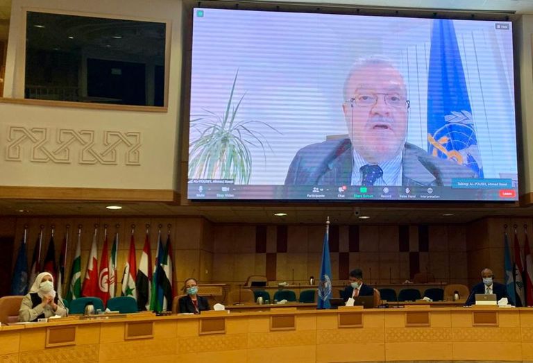 جانب من المؤتمر الصحفي الافتراضي للمكتب الإقليمي بمنظمة الصحة العالمية