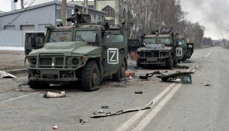 آليات عسكرية روسية مدمرة خلال عمليتها في أوكرانيا