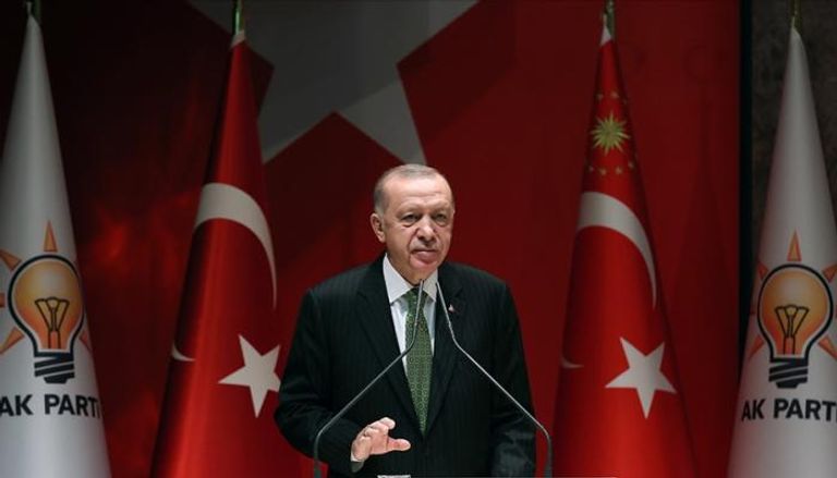 أردوغان خلال إلقاء كلمته