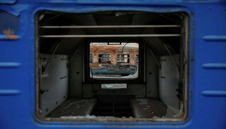  عربات سكك حديدية تضررت في أوكرانيا 