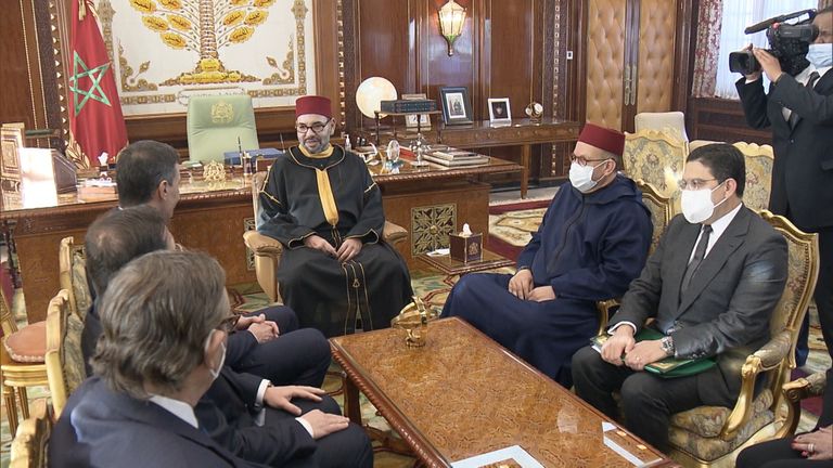 رئيس الوزراء الإسباني خلال لقاء العاهل المغربي رئيس الوزراء الإسباني خلال لقاء العاهل المغربي