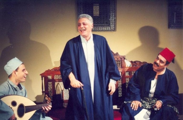 الفنان توفيق عبدالحميد أثناء تكريمه في المهرجان القومي للمسرح