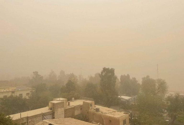 عاصفة ترابية في العاصمة العراقية بغداد (أرشيفية)