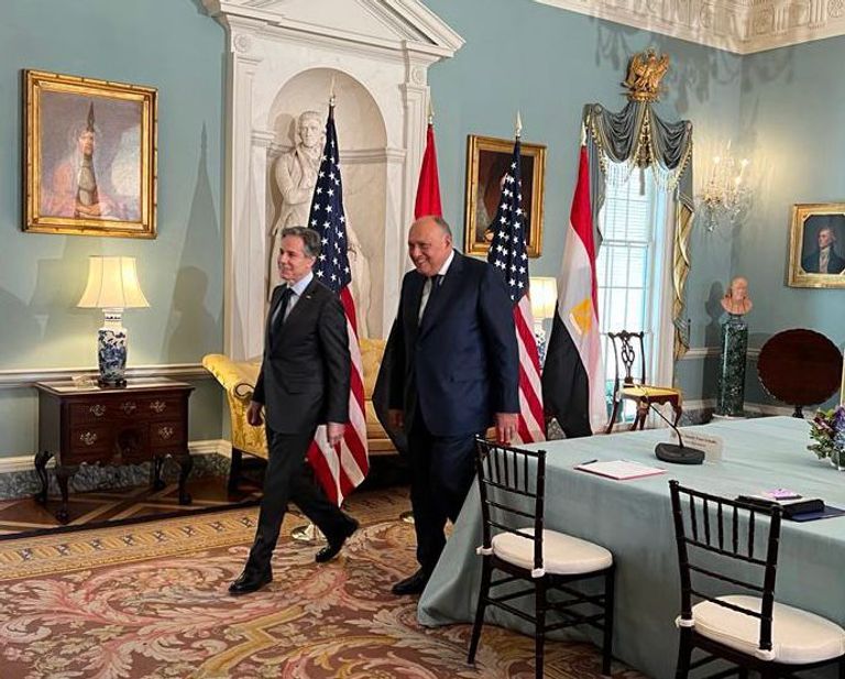 جانب من لقاء سامح شكري وأنتوني بلينكن