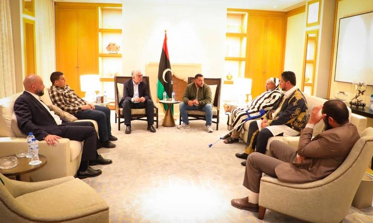 باشاغا مع وزراء مستقيلين من حكومة الدبيبية